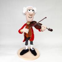 Amadeus Mozart Geige Violine Musik Klassik Figur Amigurumi Skulptur Sound Modul Bild 2