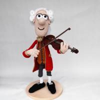 Amadeus Mozart Geige Violine Musik Klassik Figur Amigurumi Skulptur Sound Modul Bild 5