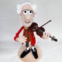 Amadeus Mozart Geige Violine Musik Klassik Figur Amigurumi Skulptur Sound Modul Bild 6