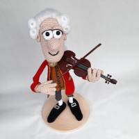 Amadeus Mozart Geige Violine Musik Klassik Figur Amigurumi Skulptur Sound Modul Bild 7