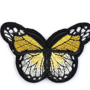 Aufbügler Aufnäher Applikation Schmetterling Gelb Bild 1