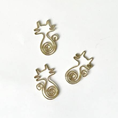 Klammern in Katzenform goldfarbene Clips Briefklip Papierklammer mit Spirale 