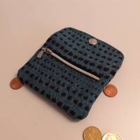 Hosentaschen Portmonee, kleiner Geldbeutel, Geldbörse, Mini Börse Canvas blau schwarz Bild 6