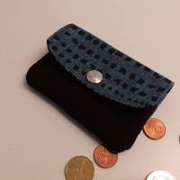Hosentaschen Portmonee, kleiner Geldbeutel, Geldbörse, Mini Börse Canvas blau schwarz Bild 9