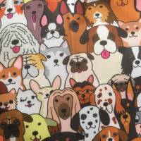 Kissen Kissenbezug Baumwolle Hunde Wauzi  35 x 35 mit Reißverschluss von kramboden Bild 2