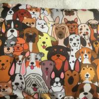 Kissen Kissenbezug Baumwolle Hunde Wauzi  35 x 35 mit Reißverschluss von kramboden Bild 3