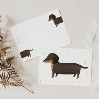 Postkarte Dackel Hund Hunderasse / Kinderkarte Tier - Geburtstag Kinderkarte Postkarte Geburtstagsgrüße Karte Hund Bild 1