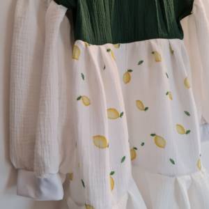Visuell Design - Musselin Stufenkleid Kleid Maxikleid - Zitrone Citrone Sommer Kinder Bild 1