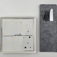 Bestecktasche hellgrau aus Filz, Deko minimalistisch,Tischdeko nachhaltig. 1 Bestecktasche ist im Lieferumfang enthalten Bild 7