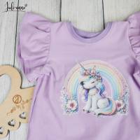 Cutie Shirt mit Flügelärmel - Flieder mit Rainbow Unicorn Bild 2