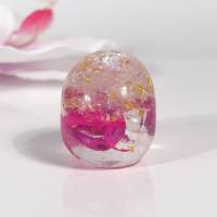 Schädel Bergkristall, 999er Feinsilber, 24 Karat Blattgold, Synthetischer Unicorn Opal mit Blüten in Resin / Epoxid Bild 8