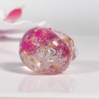 Schädel Bergkristall, 999er Feinsilber, 24 Karat Blattgold, Synthetischer Unicorn Opal mit Blüten in Resin / Epoxid Bild 9