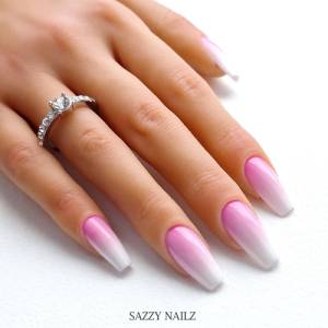 Press on Nails Babyboomer Gel Nägel - Pink Rosa Weiß Ombre Farbverlauf Fake - Fingernägel zum Aufkleben Bild 6