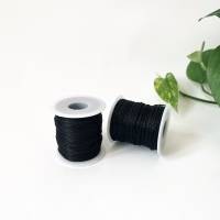 90m gewachste Baumwollschnur 1mm Schmuckband Schmuckschnur schwarz Bild 2