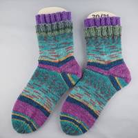 Socken für Kinder in Größe 30/31 handgestrickt, Unikat, Socken mit doppeltem Bündchen Bild 1