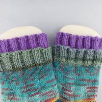 Socken für Kinder in Größe 30/31 handgestrickt, Unikat, Socken mit doppeltem Bündchen Bild 2
