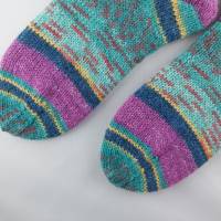 Socken für Kinder in Größe 30/31 handgestrickt, Unikat, Socken mit doppeltem Bündchen Bild 3