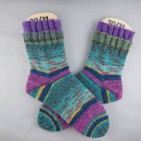 Socken für Kinder in Größe 30/31 handgestrickt, Unikat, Socken mit doppeltem Bündchen Bild 5