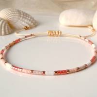 Armband aus Miyuki Perlen in  zarten Farben, kleine Geschenke für Frauen Freundin, im Geschenktütchen Bild 1