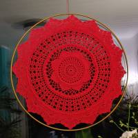 Traumfänger, Sonnenfänger, Mandala, Dreamcatcher, Fensterbild, 40 cm, Rot Bild 2