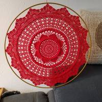 Traumfänger, Sonnenfänger, Mandala, Dreamcatcher, Fensterbild, 40 cm, Rot Bild 5