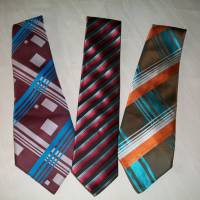 Vintage Krawatten in edlem  quergestreiften Design aus den 70-er/80-er Jahren Bild 1
