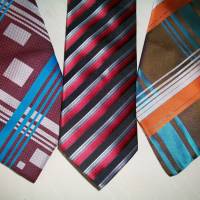 Vintage Krawatten in edlem  quergestreiften Design aus den 70-er/80-er Jahren Bild 2