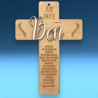 Holzkreuz zur Taufe, Geschenk, personalisiert nach Wunsch, irischer Segenswunsch, zwei Größen zur Wahl Bild 1