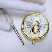 Pillendose mit  Bienen Motiv handgemalt Bild 2