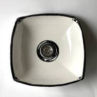 Quadratisches Waschbecken creme-weiß/schwarz Ø 29 x 29 cm Höhe 9 cm Bild 2