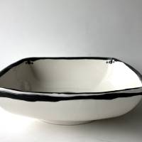Quadratisches Waschbecken creme-weiß/schwarz Ø 29 x 29 cm Höhe 9 cm Bild 3
