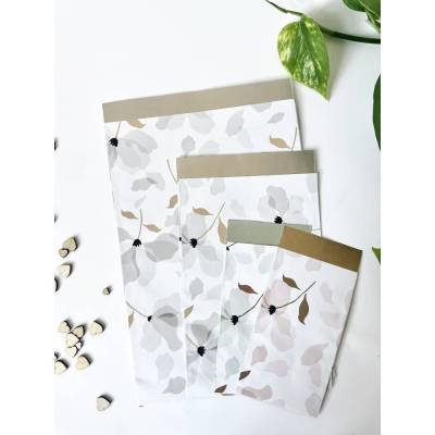 Set aus 4 Papiertüten mit floralem Muster unterschiedliche Größen Tütenset Papiertasche Papierbeutel
