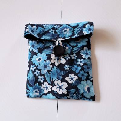 Etui 3// blaue Blumen  // Baumwolle / Aufbewahrung // Minitasche