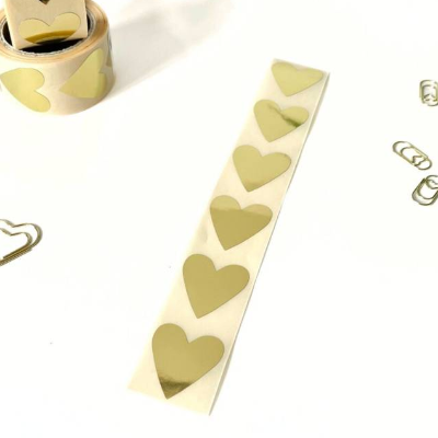Aufkleber kleines Herz GOLD Sticker Geschenkaufkleber Goldeffekt süße Papieraufkleber hochglanz Minietikett