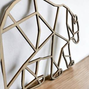 Holz Wanddekoration im minimalistisch gelasertem Line Art Tieredesign  Perfektes Dekorationsstück für Naturliebhaber, ei Bild 6