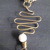 Wunderschöne Halskette, weißer Türkis  mit Goldfluss mit Goldschimmer Bild 6