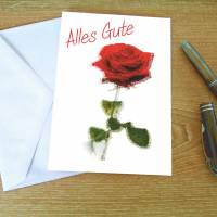 Karte Geburtstagskarte Blume Rose Grußkarte Personalisiert,  Alles Gute, Herzlichen Glückwunsch, Alles Liebe Bild 1