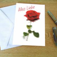Karte Geburtstagskarte Blume Rose Grußkarte Personalisiert,  Alles Gute, Herzlichen Glückwunsch, Alles Liebe Bild 2