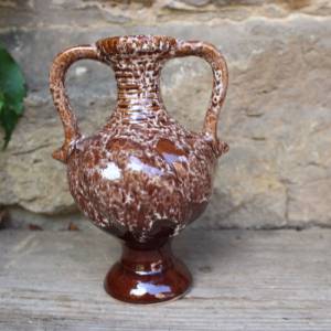 Amphore Vase 17 cm Henkelvase Laufglasur Keramik Art Deco 30er Jahre Bild 1