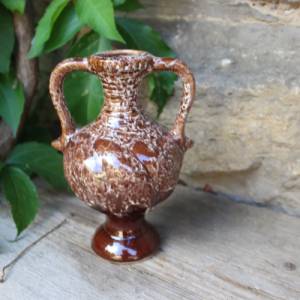Amphore Vase 17 cm Henkelvase Laufglasur Keramik Art Deco 30er Jahre Bild 4