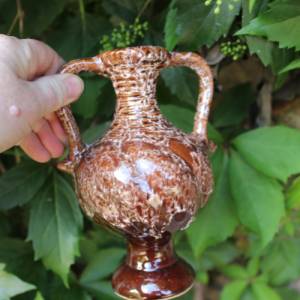 Amphore Vase 17 cm Henkelvase Laufglasur Keramik Art Deco 30er Jahre Bild 5