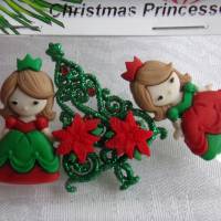 Dress it up Knöpfe + Button  Prinzessin zu Weihnachten   (1 Pck.)    Christmas Princesses Bild 1