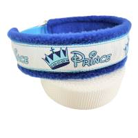 Hundehalsband Prince Größe 35 cm mit Zugstopp Halsband türkis blau Fleece Polsterung Bild 1