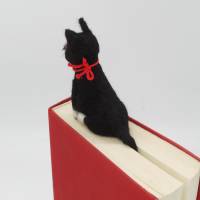 Lesezeichen schwarzer Kater - bewacht das Buch seiner Besitzer, witziges Lesezeichen für Katzenfreunde, Bild 4