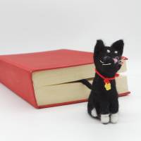 Lesezeichen schwarzer Kater - bewacht das Buch seiner Besitzer, witziges Lesezeichen für Katzenfreunde, Bild 6