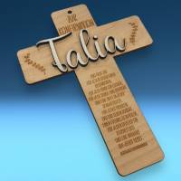 Holzkreuz zur Konfirmation, Geschenk, personalisiert nach Wunsch, irischer Segenswunsch, zwei Größen zur Wahl Bild 2