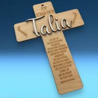 Holzkreuz zur Kommunion, Geschenk, personalisiert nach Wunsch, irischer Segenswunsch, zwei Größen zur Wahl Bild 2