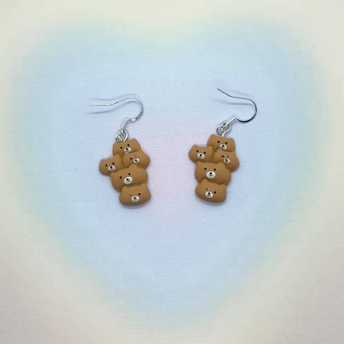Mochi Tiermotiv - Bärchen - Ohrringe aus polymer clay mit Edelstahl Haken