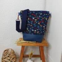 Crossbodybag FRIDA Damen Crossbag Umhängetasche schlicht Libelle blau Canvas Kunstleder Bild 1