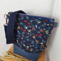 Crossbodybag FRIDA Damen Crossbag Umhängetasche schlicht Libelle blau Canvas Kunstleder Bild 3